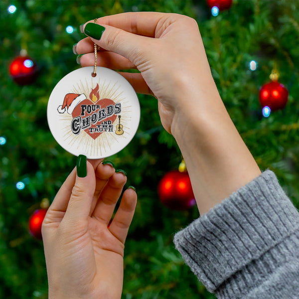 Four Chords and the Truth Santa Hat Ceramic Ornament