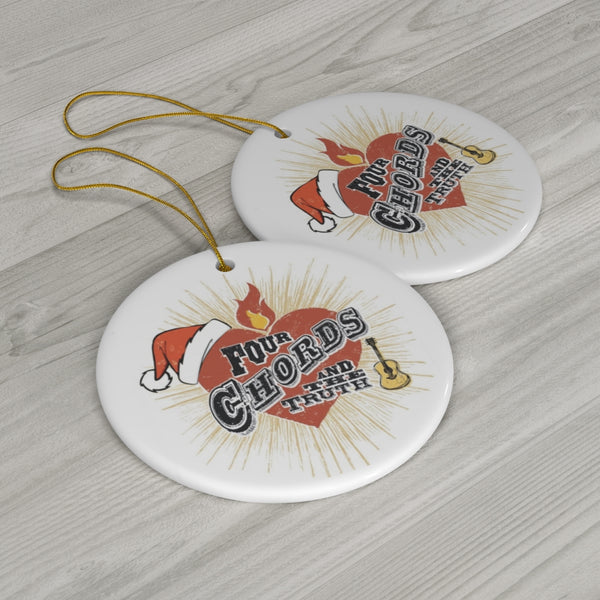 Four Chords and the Truth Santa Hat Ceramic Ornament
