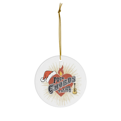 Four Chords and the Truth Santa Hat Ceramic Ornament