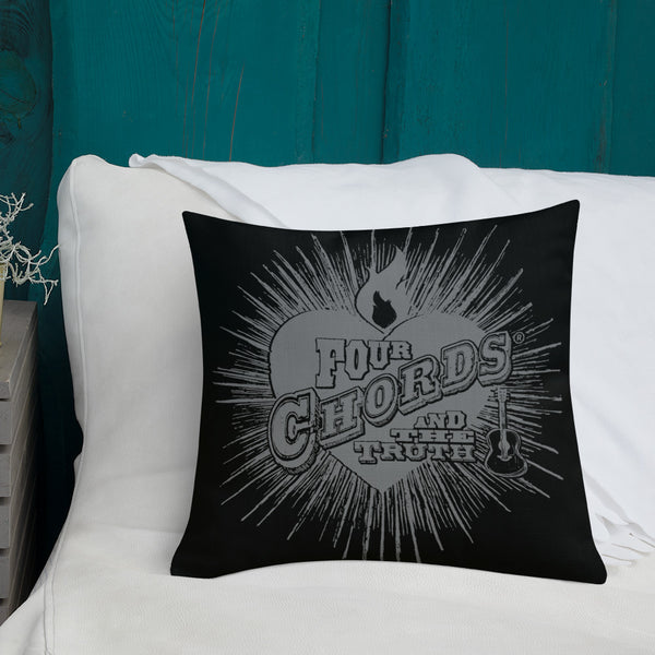 Premium Pillow - Design on Front, Grey on Back